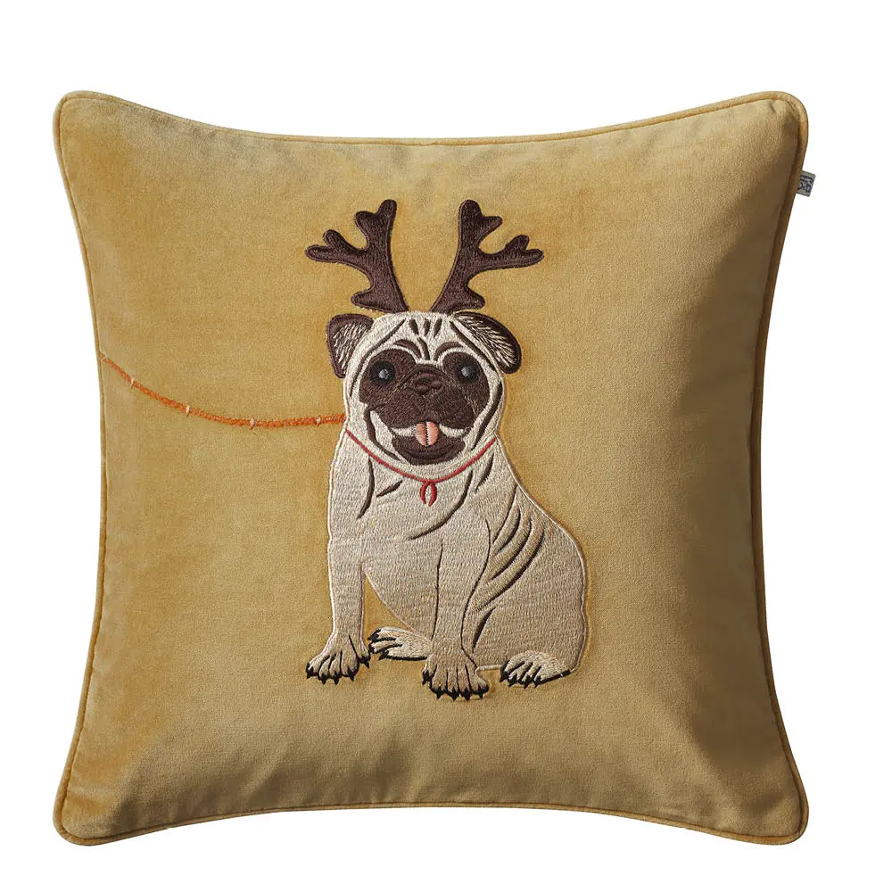 Holiday Dog putetrekk velur 50x50 cm Masala Yellow