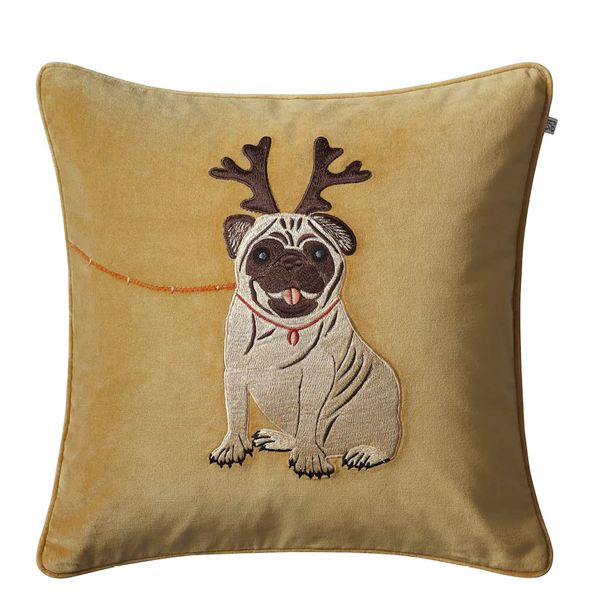 Chhatwal & Jonsson Holiday Dog putetrekk velur 50x50 cm Masala Yellow