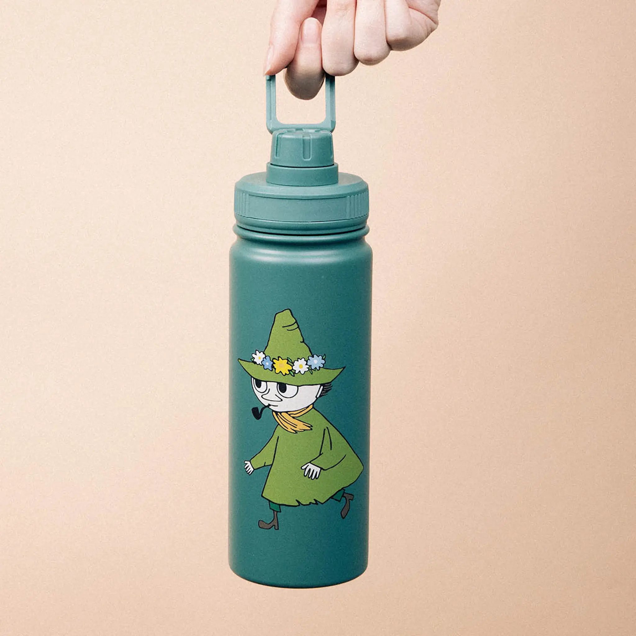 Nordicbuddies Mumin termoflaska 0,55 L Snusmumriken grön