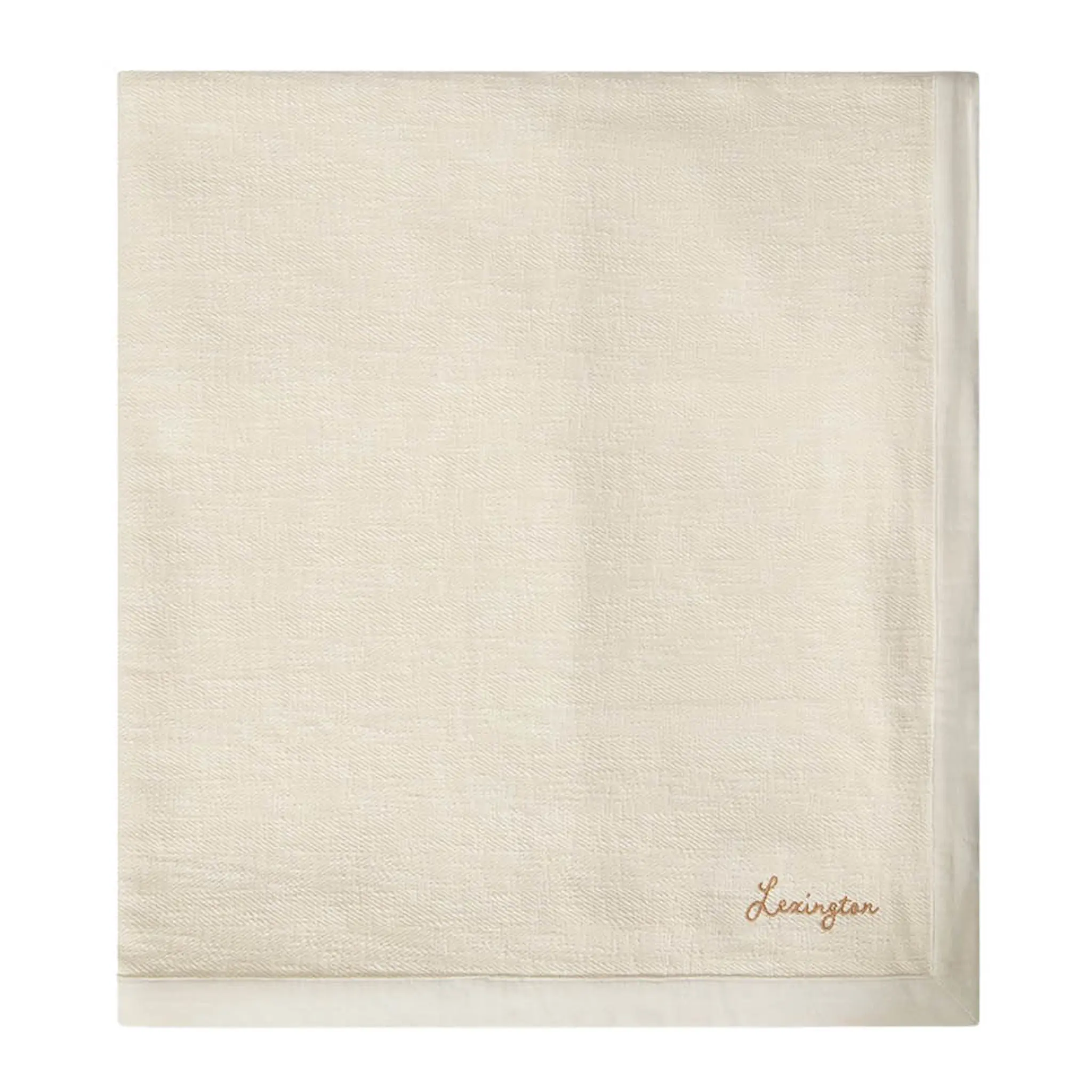 Lexington Fiskbensmönstrat överkast bomull 160x240 cm ljusbeige