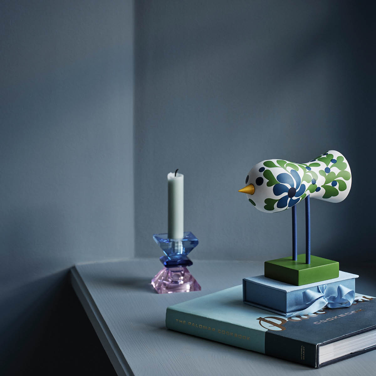 Design House Stockholm Lisa Larson Birds 1967 No.7 figur 16 cm grön/blå