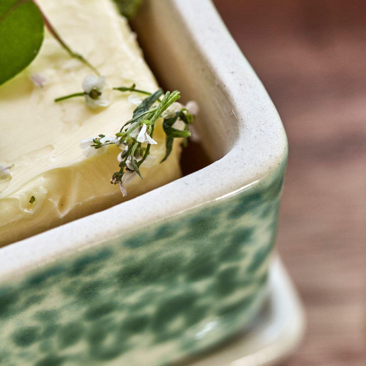 House Doctor Diva förvaringslådor i stengods 2-pack grön/brun