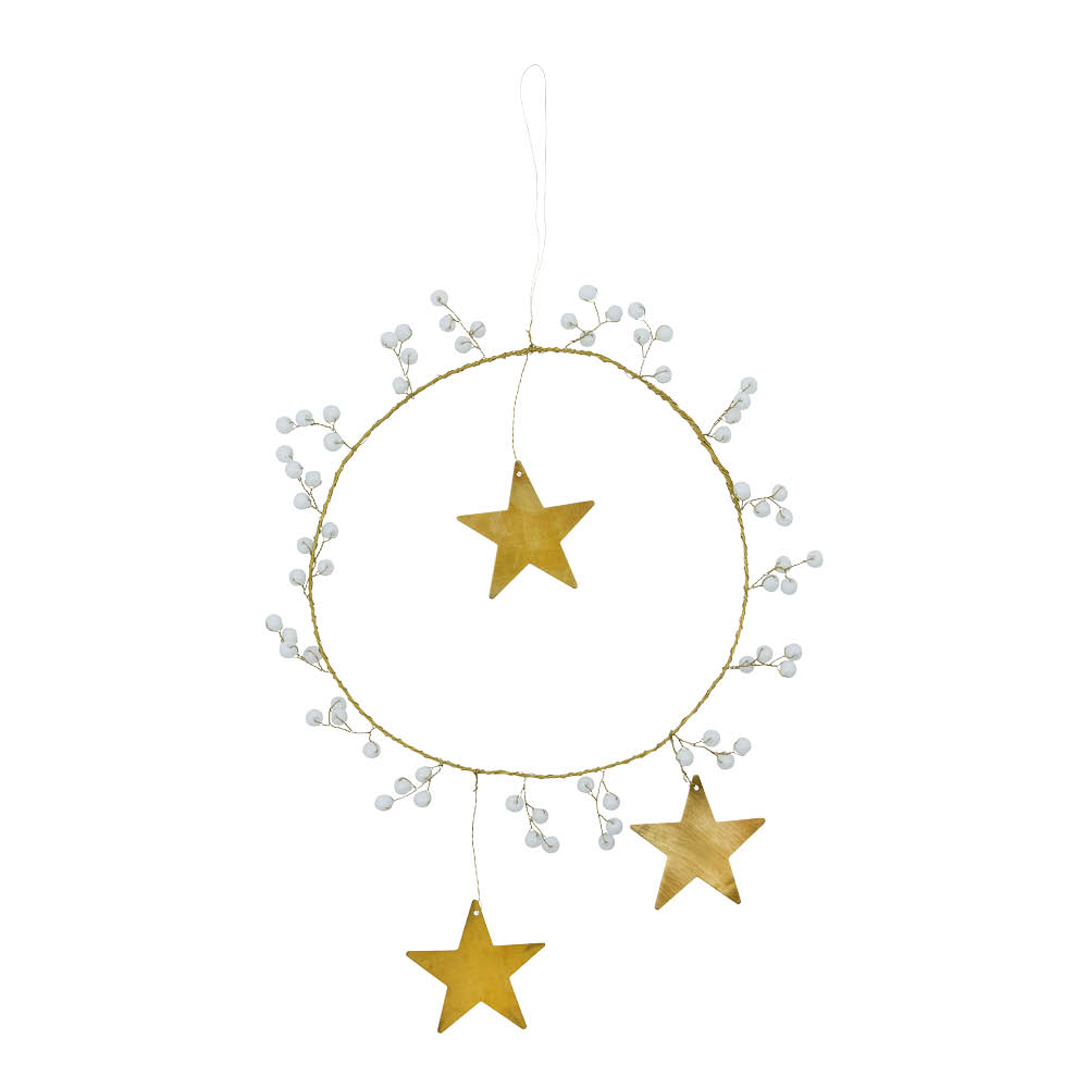 House Doctor Star Ring juldekoration 15 cm vit mässing