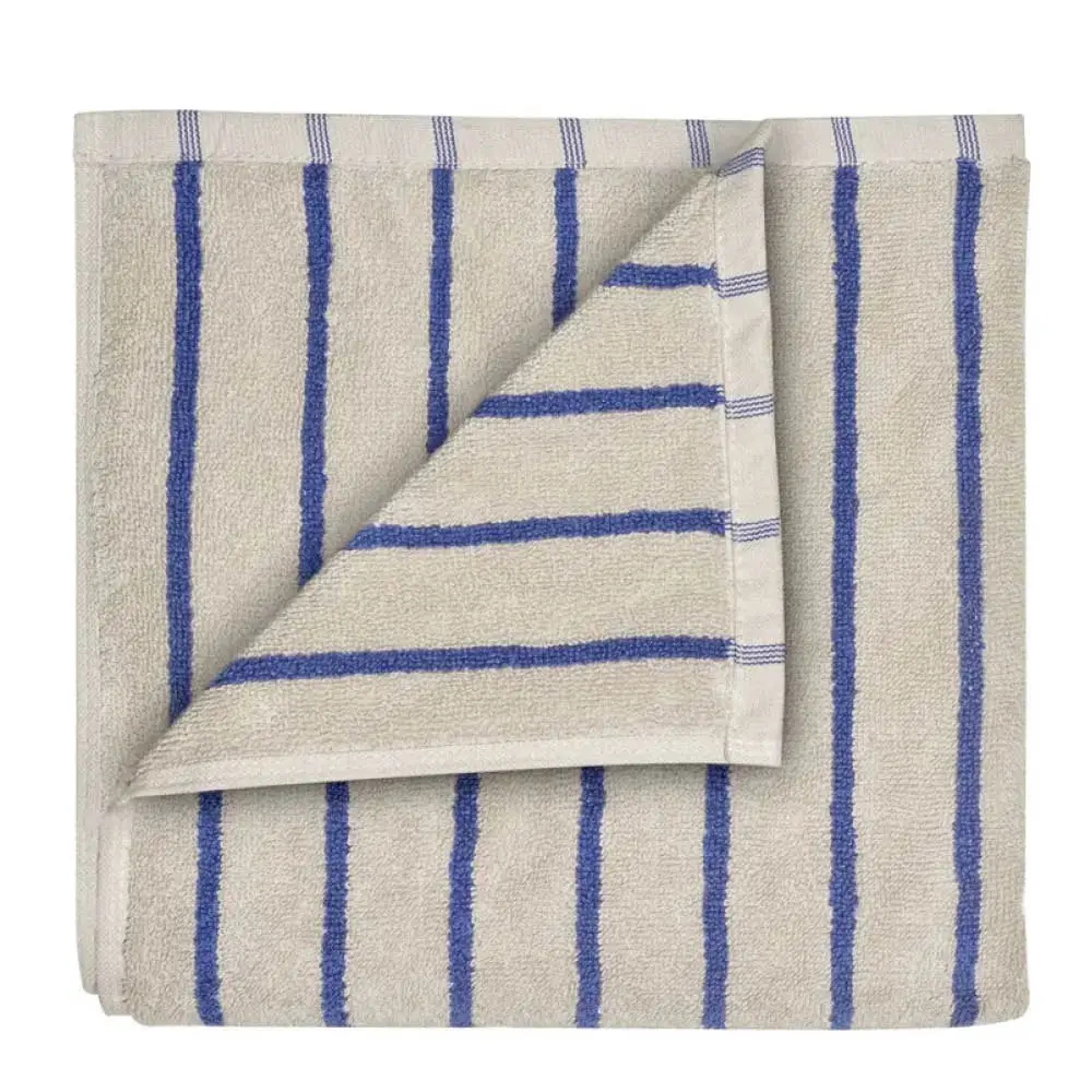 Arto håndhåndkle 100x50 cm beige/blå tynne striper