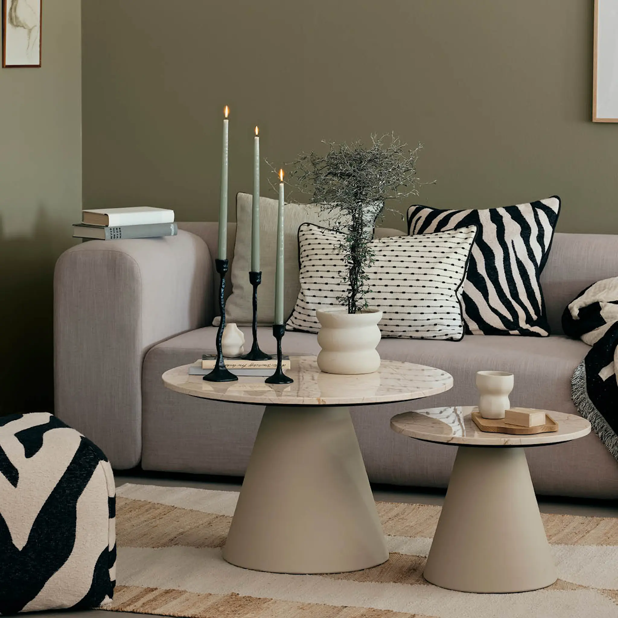 Broste Copenhagen Zebra Tyynynpäällinen 50x50 cm svart/ljus beige