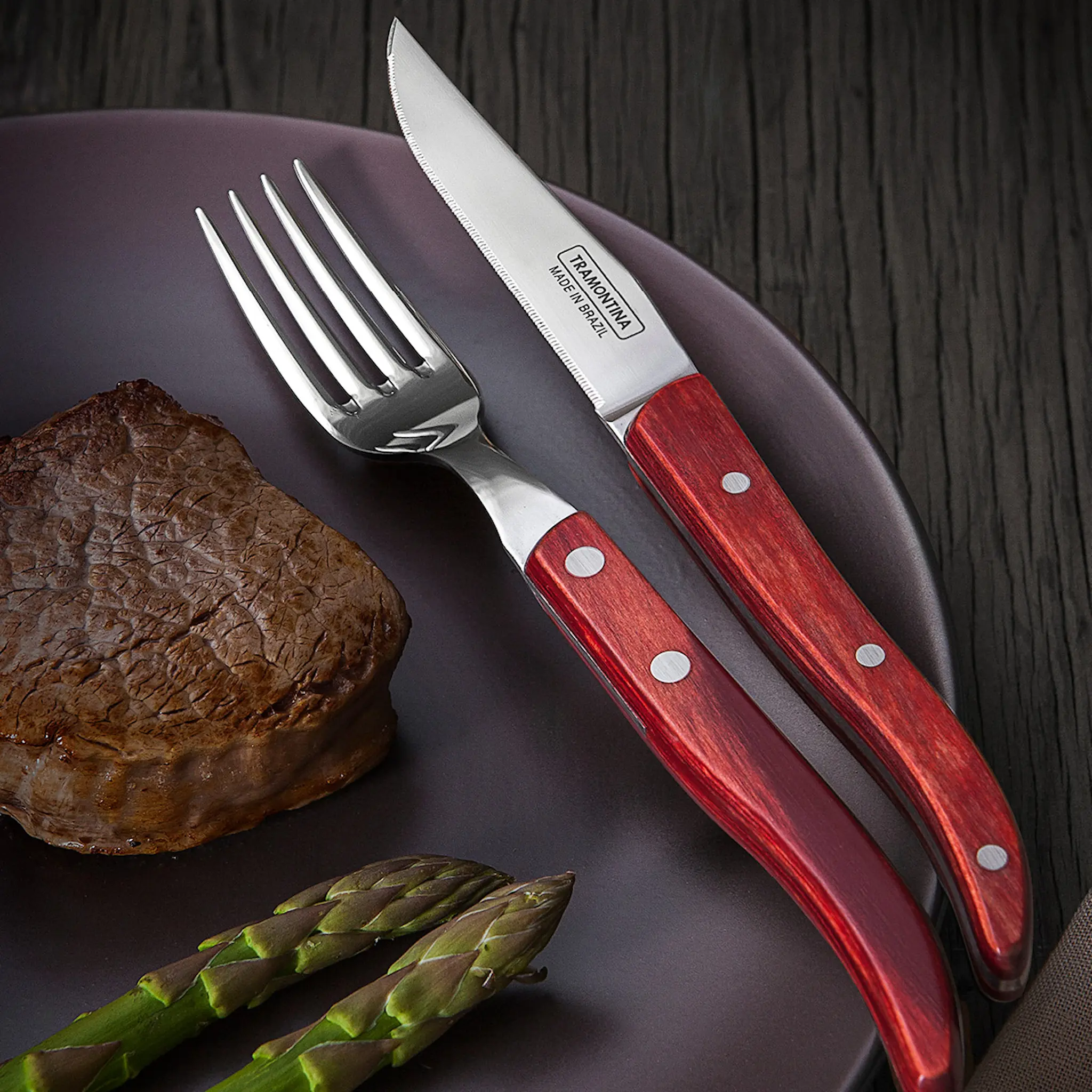 Tramontina Churrasco bestickset 4 delar natur