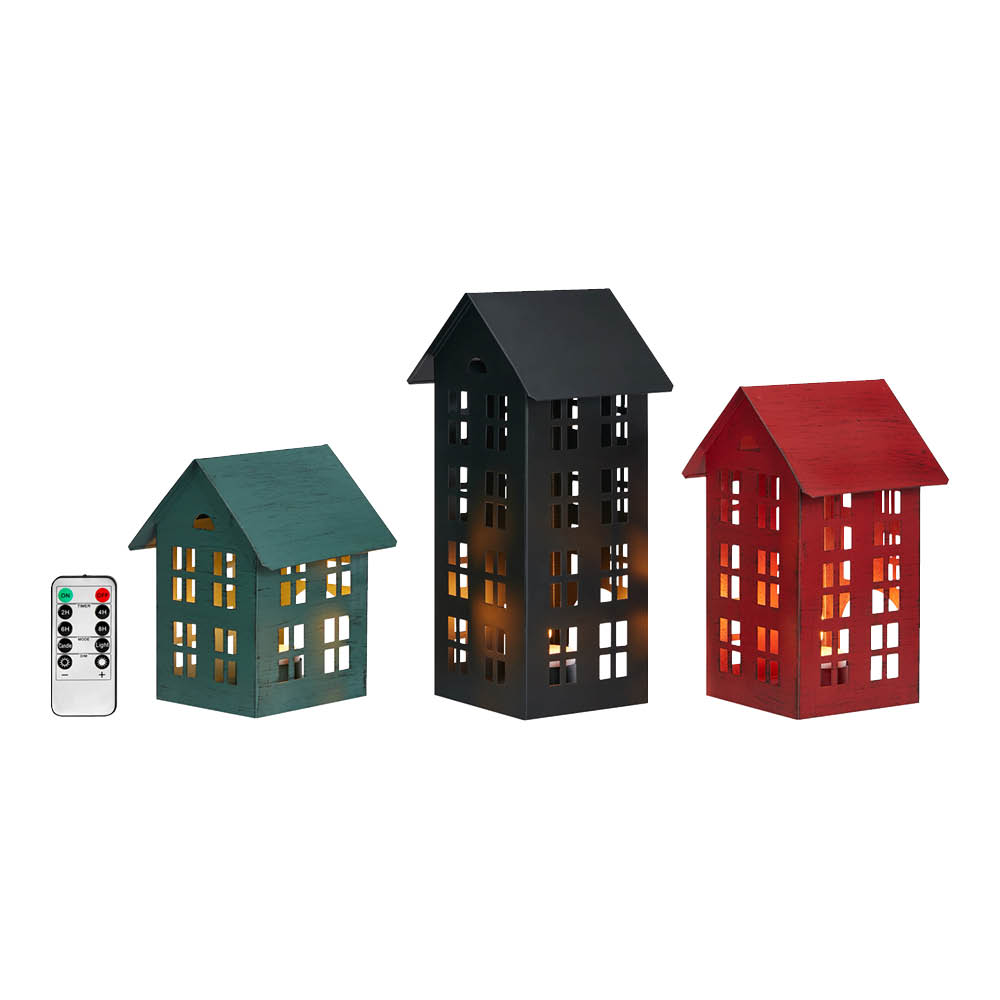 Markslöjd Norton metallhus LED 3 delar röd/blå/svart