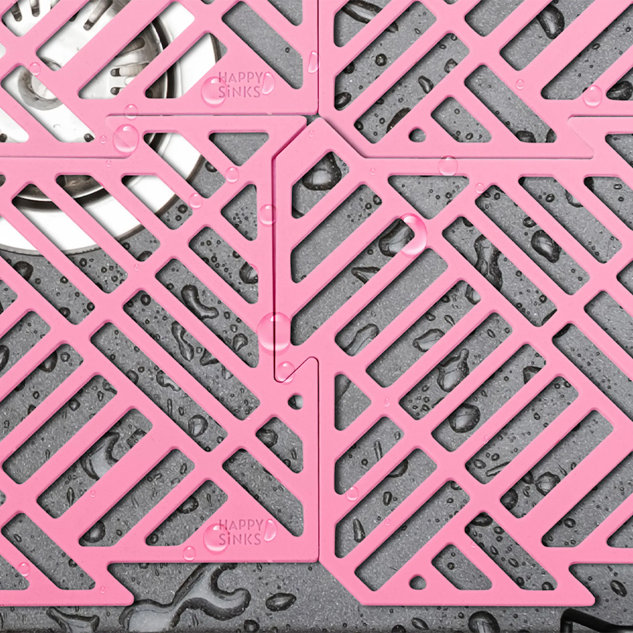 Happy Sinks Happy Sinks Rullattava astiankuivausteline 46x32cm Vaaleanpunainen