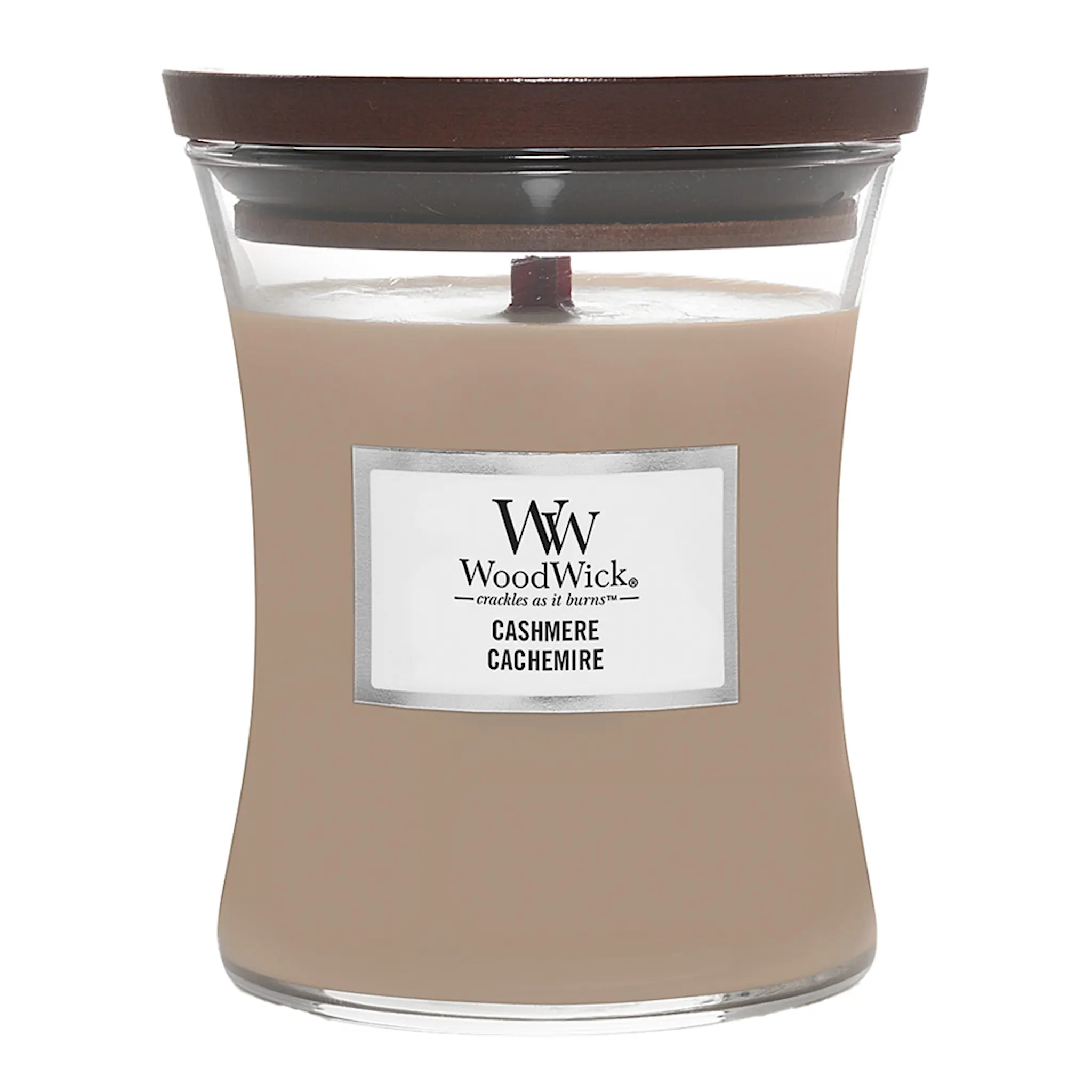 WoodWick Hourglass doftljus medium cashmere