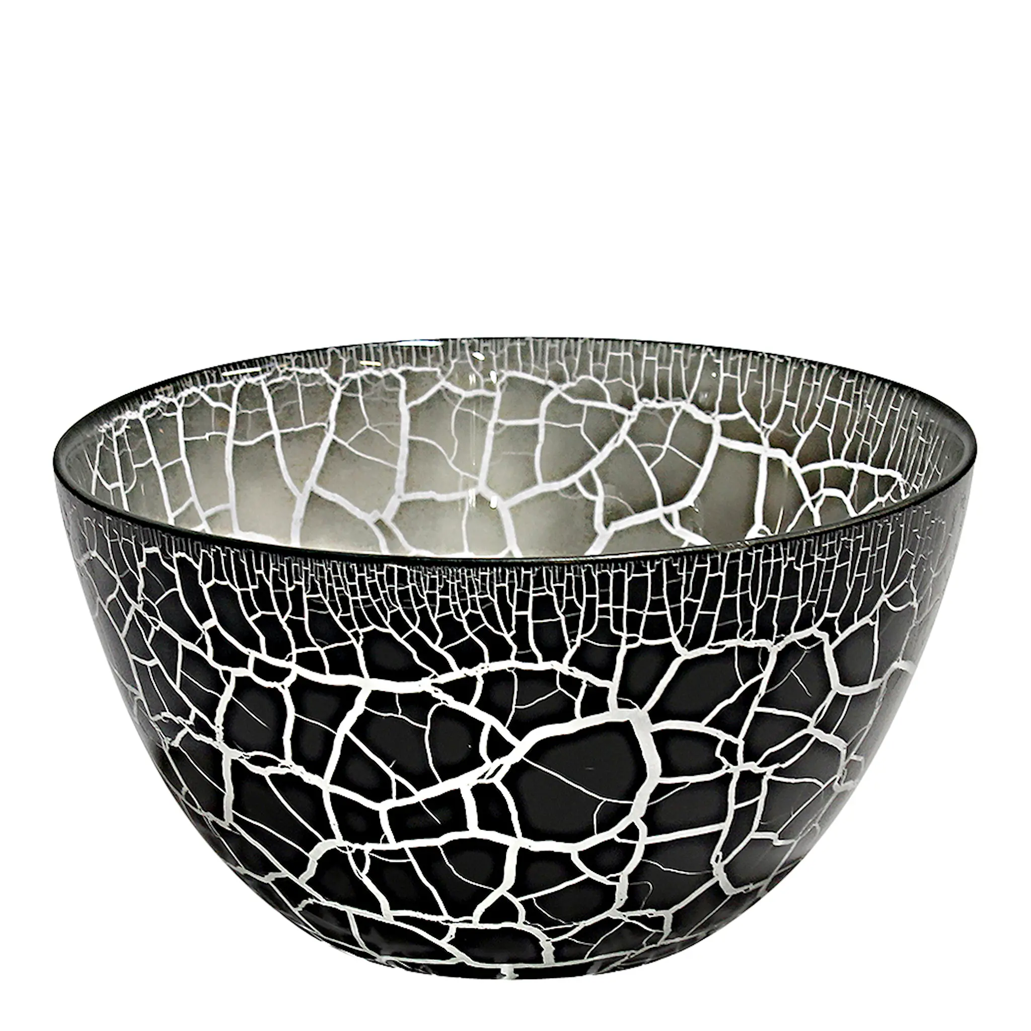 Nybro Crystal Croco Skål 21 cm Svart/Silver