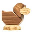 Liten ankunge träfigur 8 cm valnöt/ask