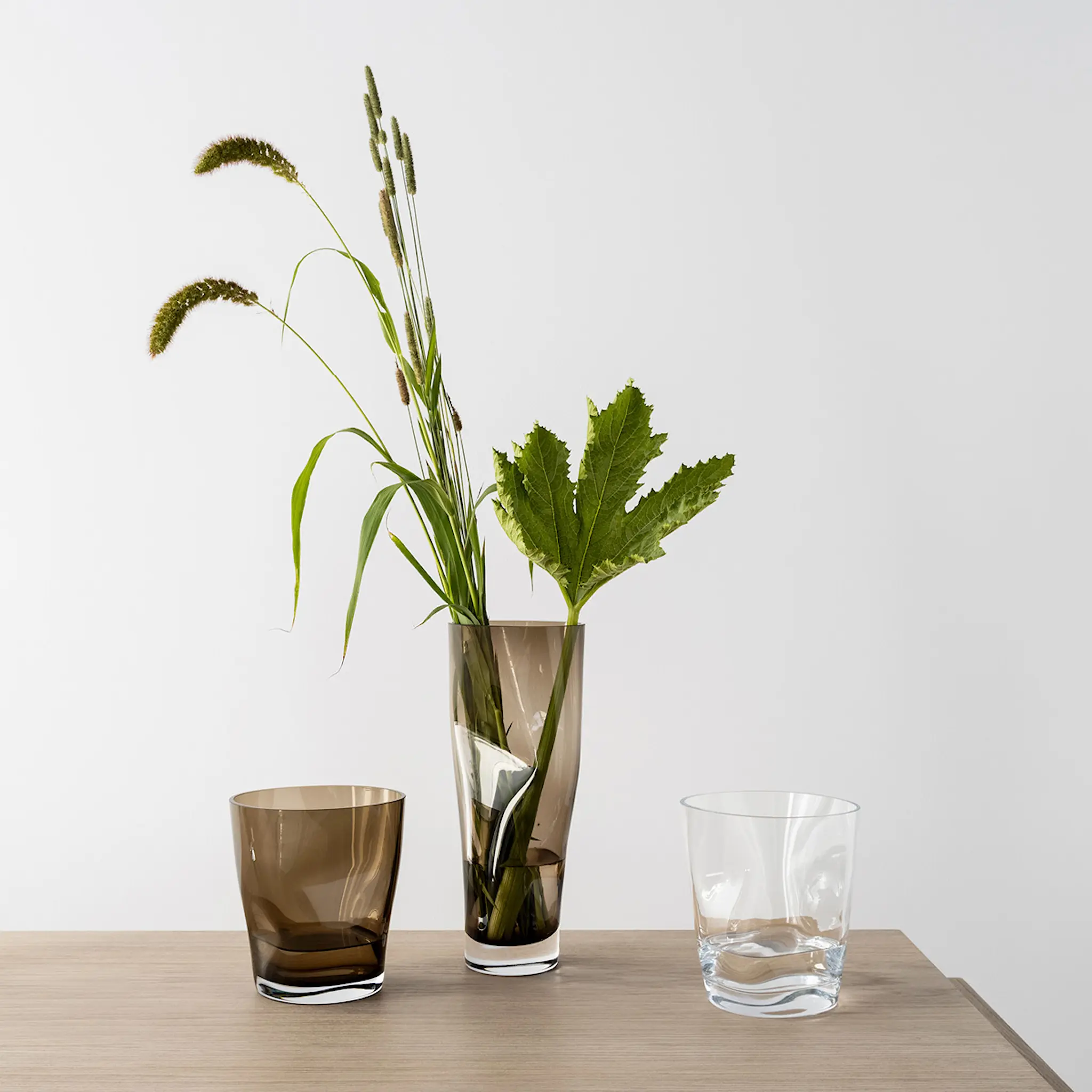 Orrefors Squeeze Tulppaanimaljakko 18 cm Smokey Brown