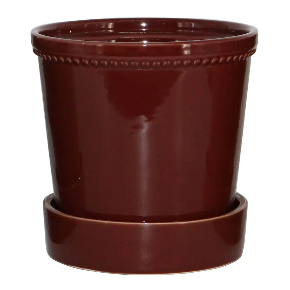 Karmen krukke med skål 17 cm bordeaux