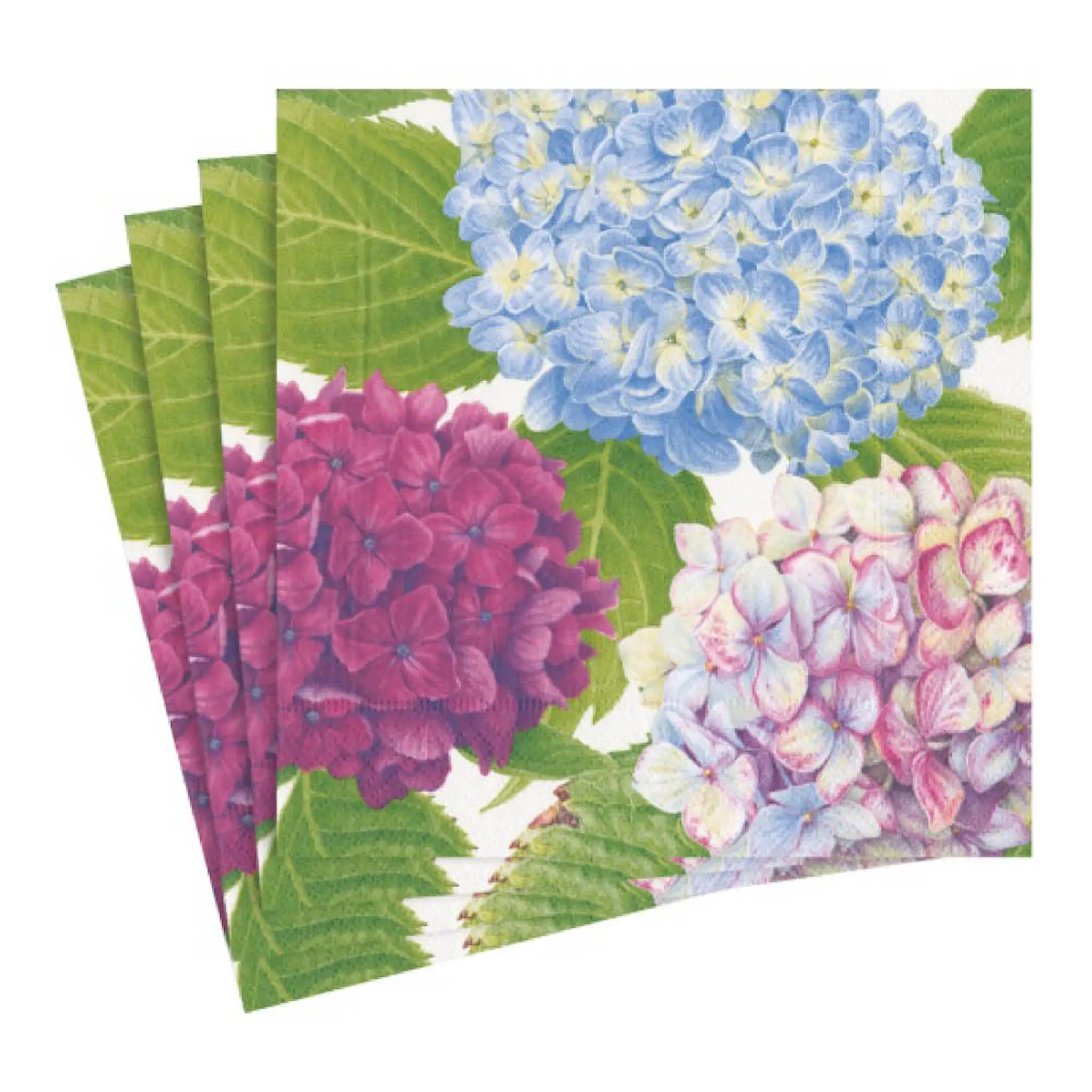 Caspari Hydrangea Garden servett 40x40 cm 20-pack blå