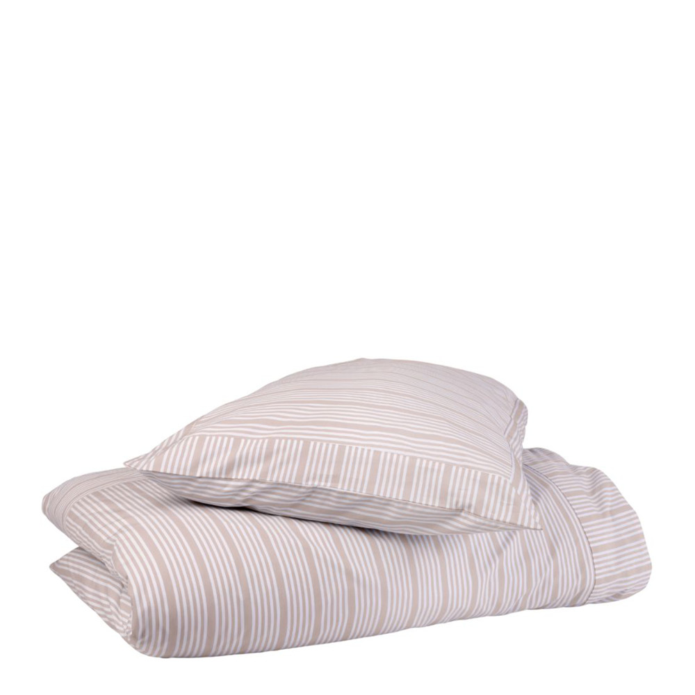Home by Ilse Jacobsen - Bedding Collection Pussilakanasetti 150x210 cm + 50x60 cm Sand Beige Stripes