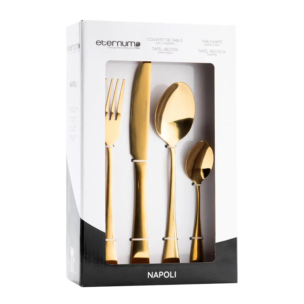 Napoli bestikksett 16 deler gull