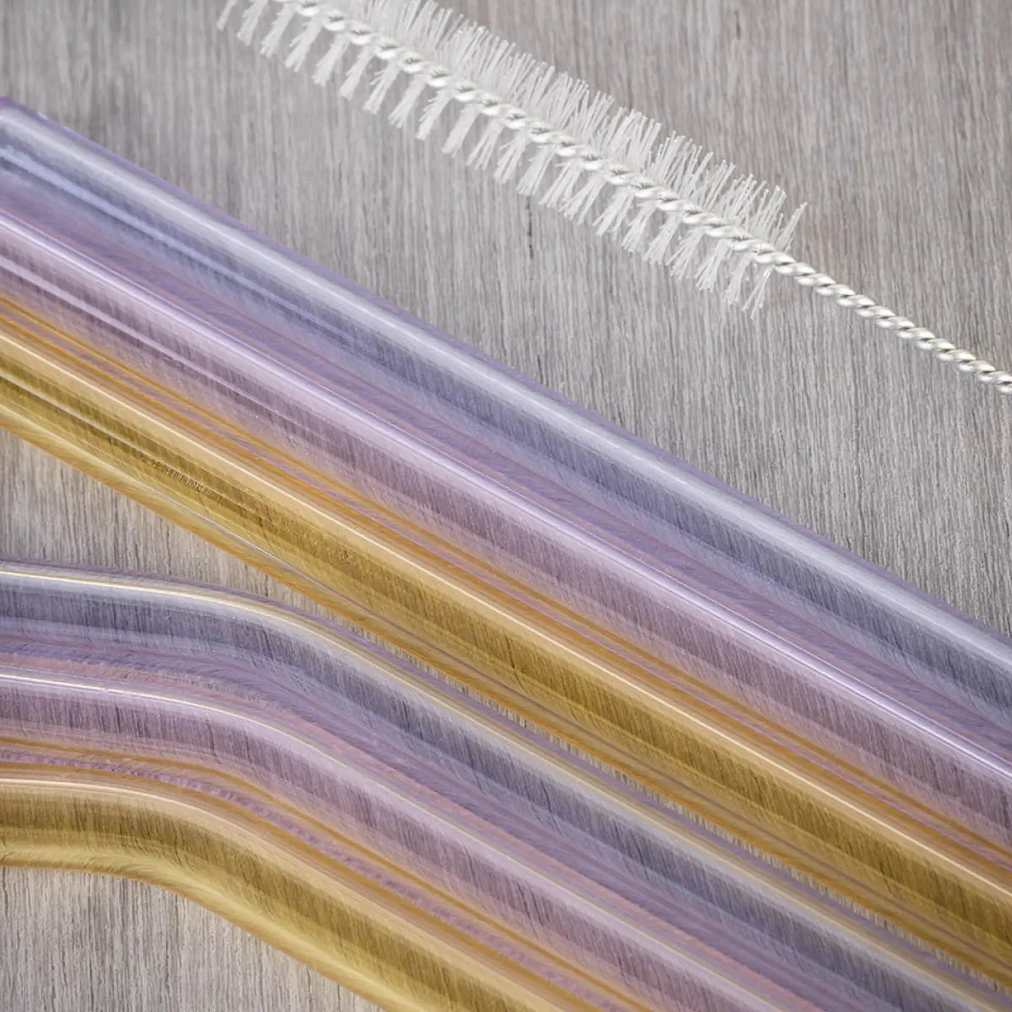 Tranquillo Rainbow sugrör i glas 21,5 cm 6-pack lila/rosa/gul