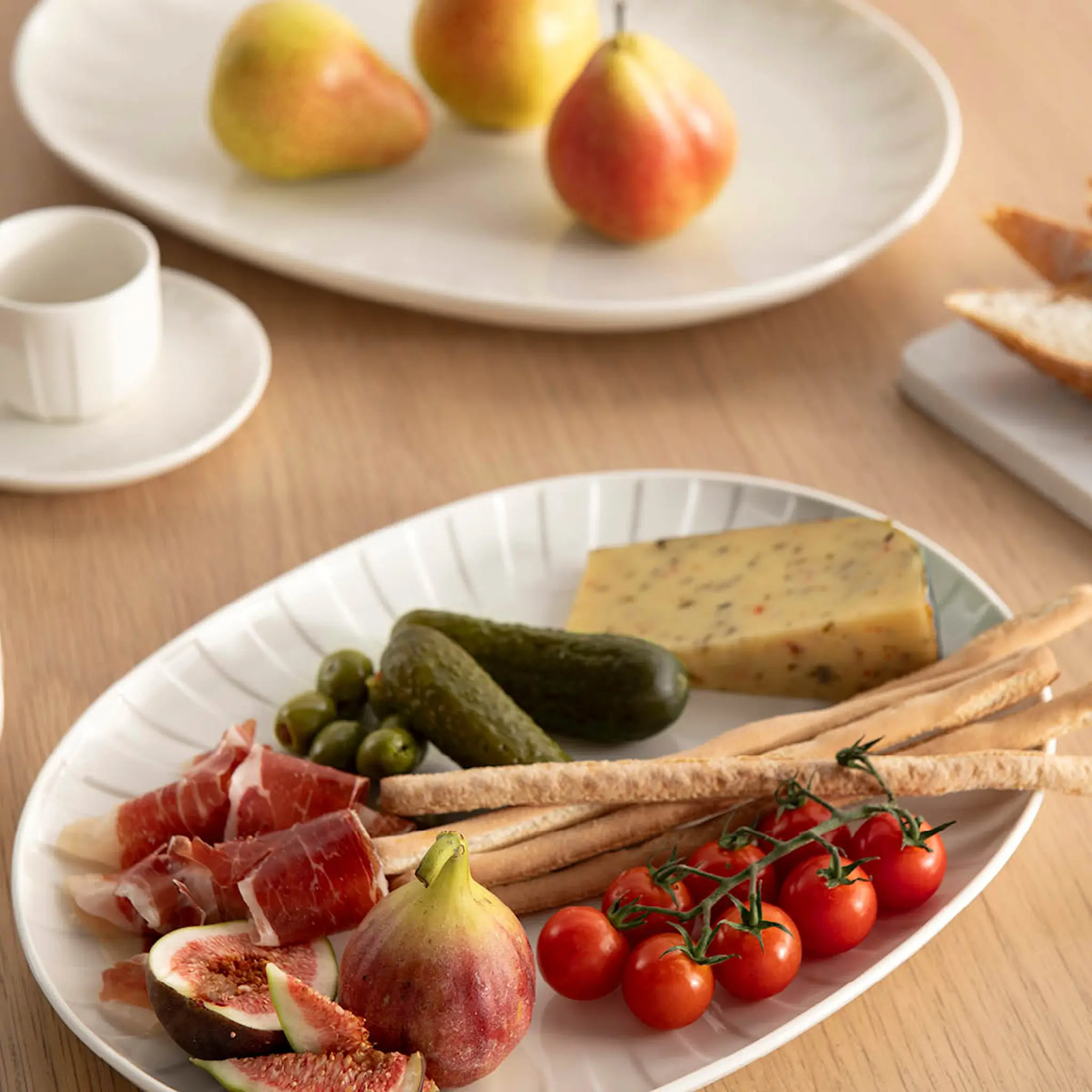 Stiernholm Senja serveringsfat oval 27x36 cm vit