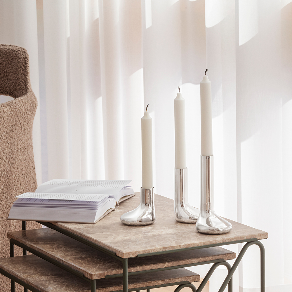 Eva Solo Mellow ljusstake 12 cm silver