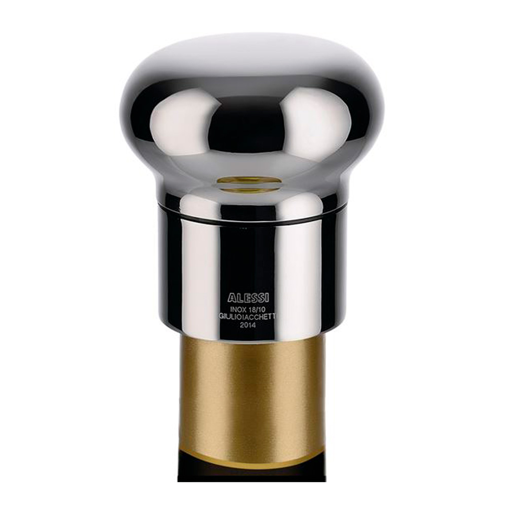 Alessi Noè vin-/champagnestopper 5,5x6 cm blankt stål