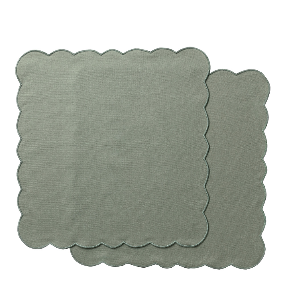 Ziczac - Scallopped Lautasliina 40x40 cm 2 kpl Vihreä