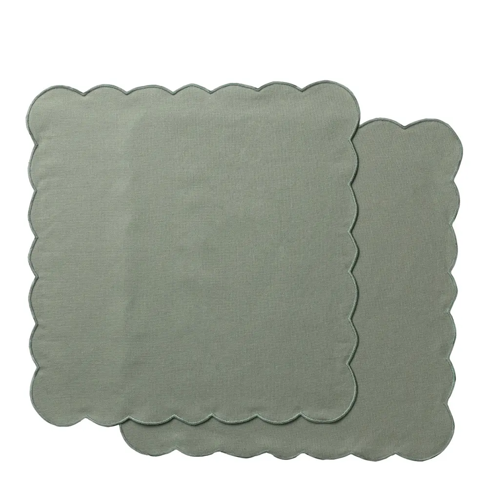 Scallopped Lautasliina 40x40 cm 2 kpl Vihreä