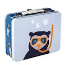 Brillebjörn plåtväska 16x14cm ljusblå