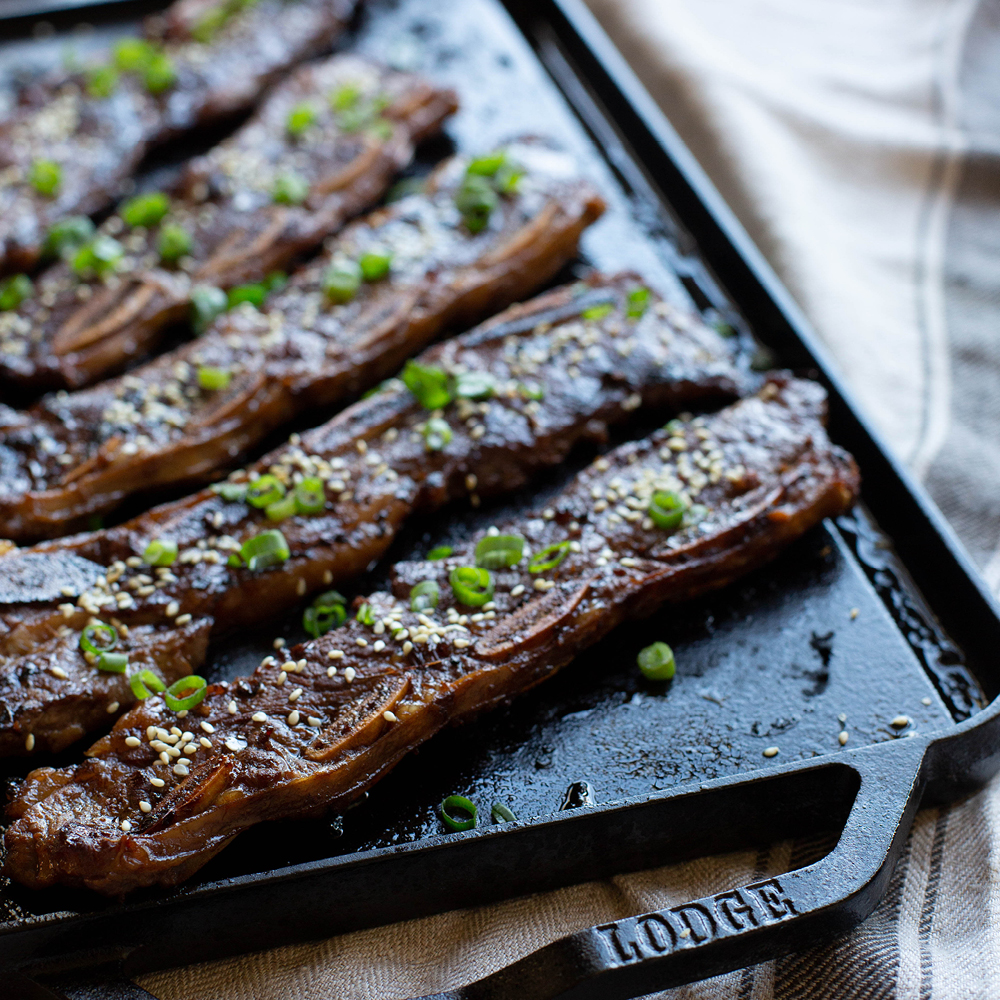 Lodge Chef Collection kaksipuolinen valurautalevy 25x50 cm