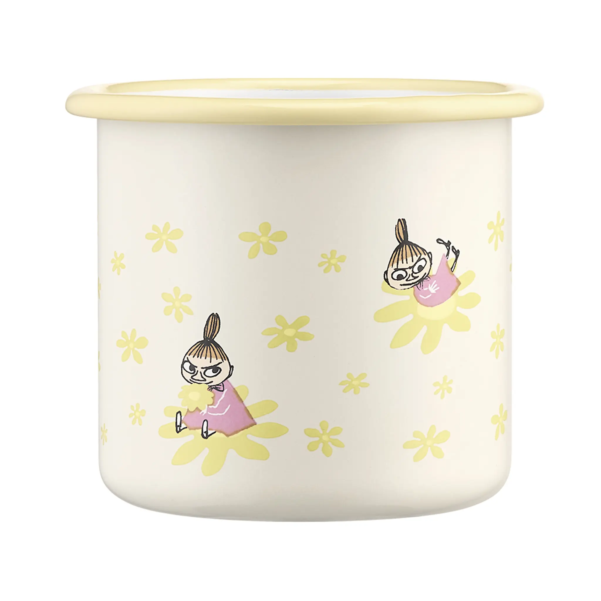 Muurla Mumin emaljmugg 37 cl Lilla My blommor vit