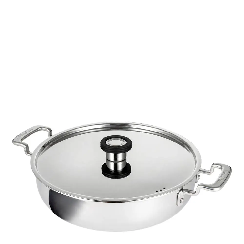 316 lav gryte 28 cm rustfritt stål