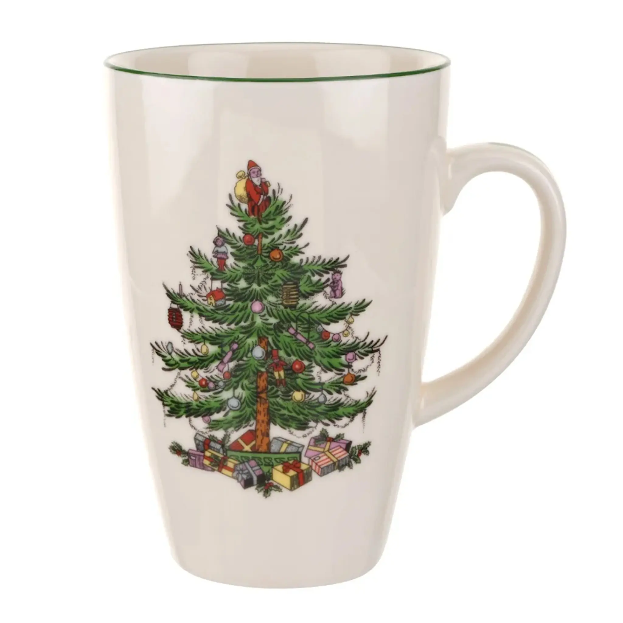 Spode Christmas Tree lattekopp 60 cl vit/grön/röd