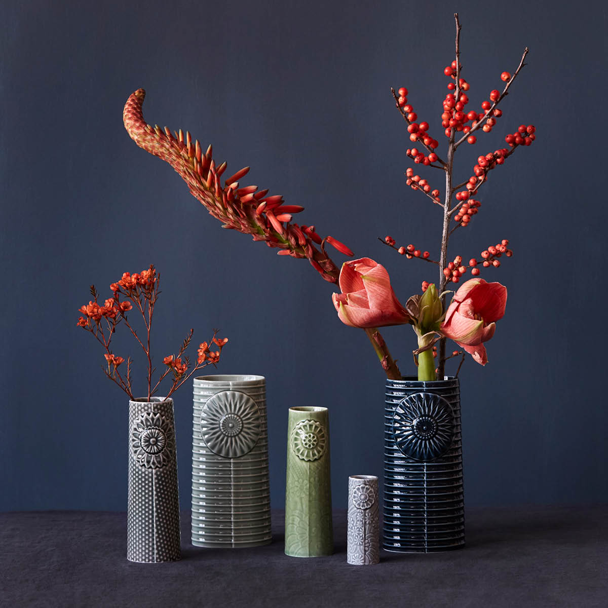 Dottir Pipanella Flower vase 9 cm blå/grå