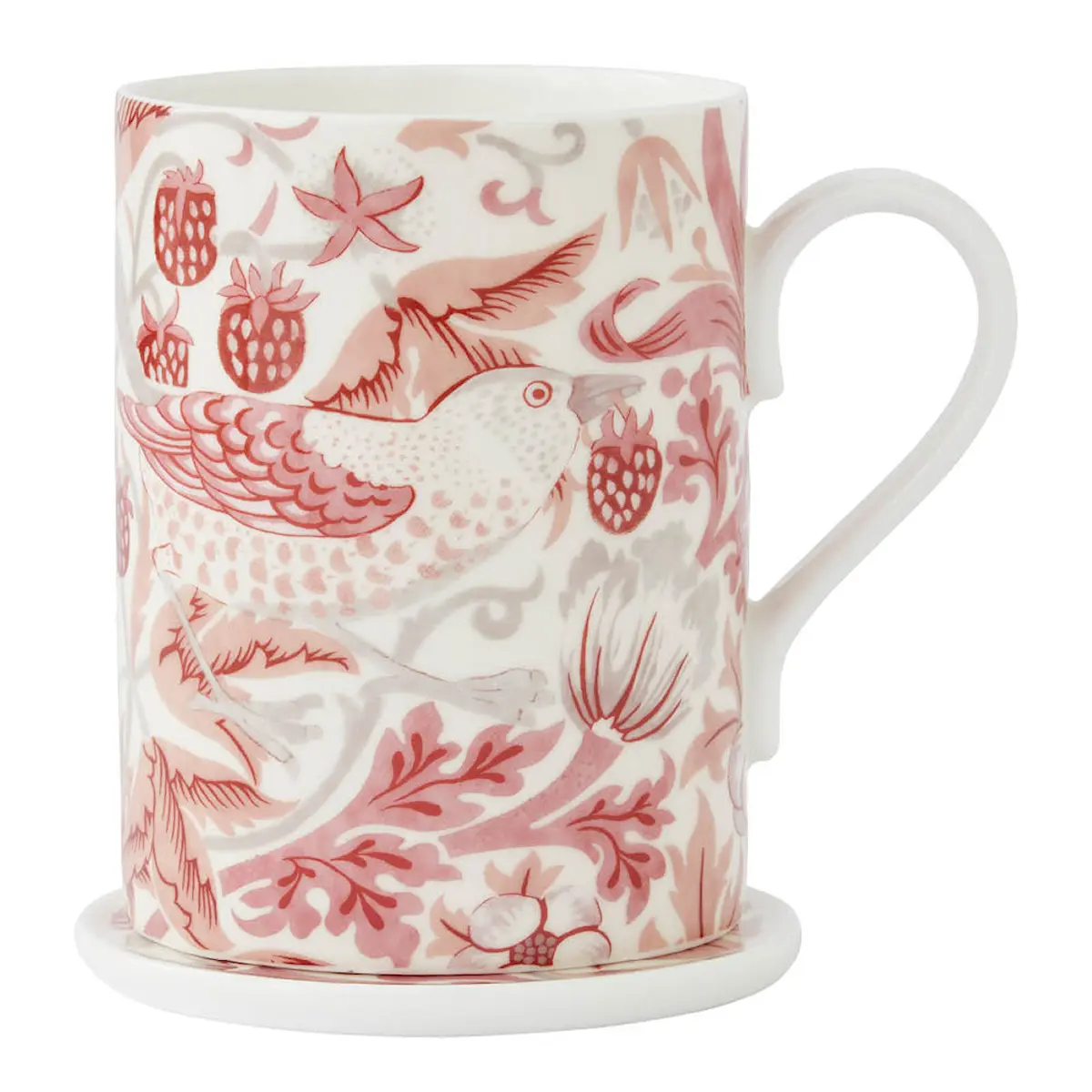 Spode Morris & Co mugg och underlägg Strawberry Thief Madder