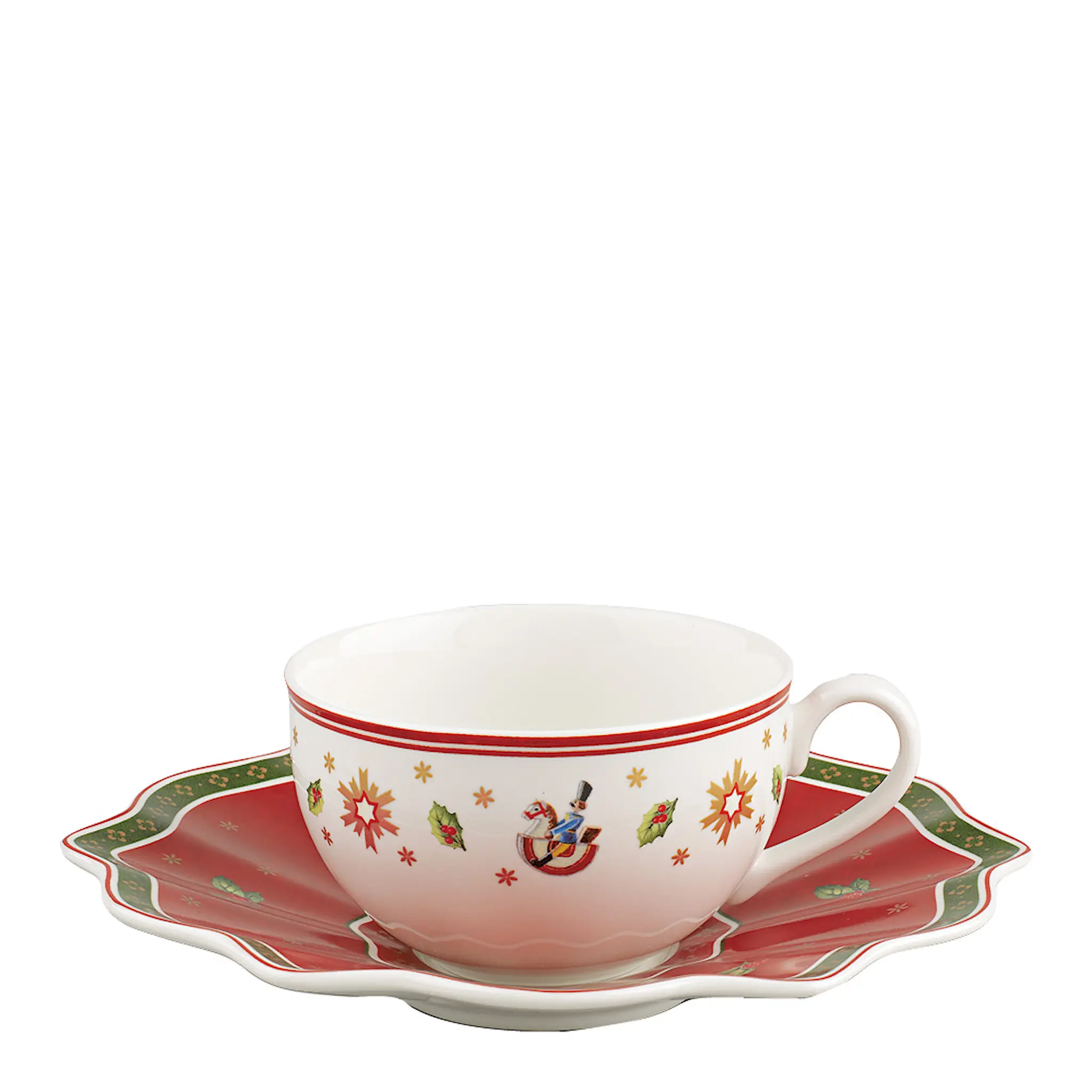 Villeroy & Boch Toy's Delight kaffe/tekopp med fat 17 cl vit/röd