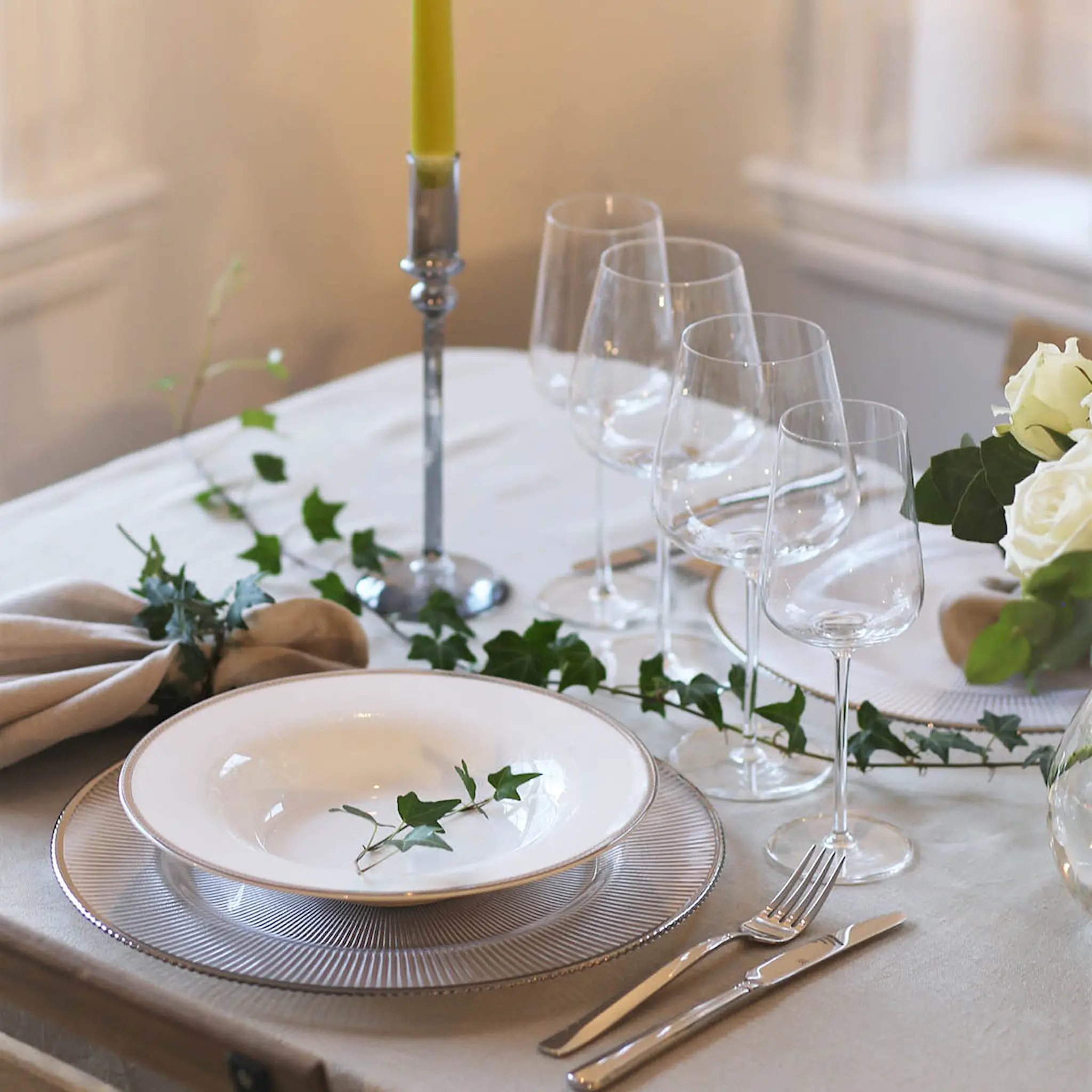 Stiernholm Plisse Undertallrik 33 cm klar/silver