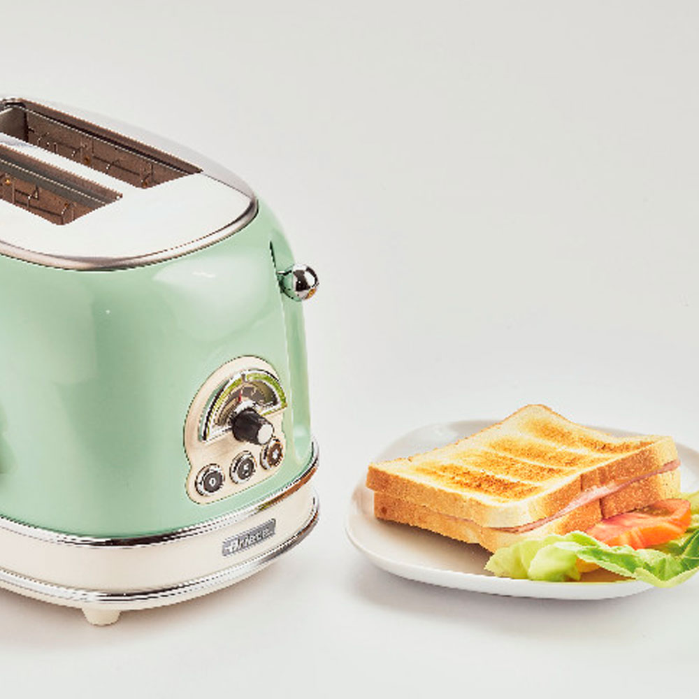 Ariete Vintage Leivänpaahdin + Leipäteline 2 viipaletta Vihreä