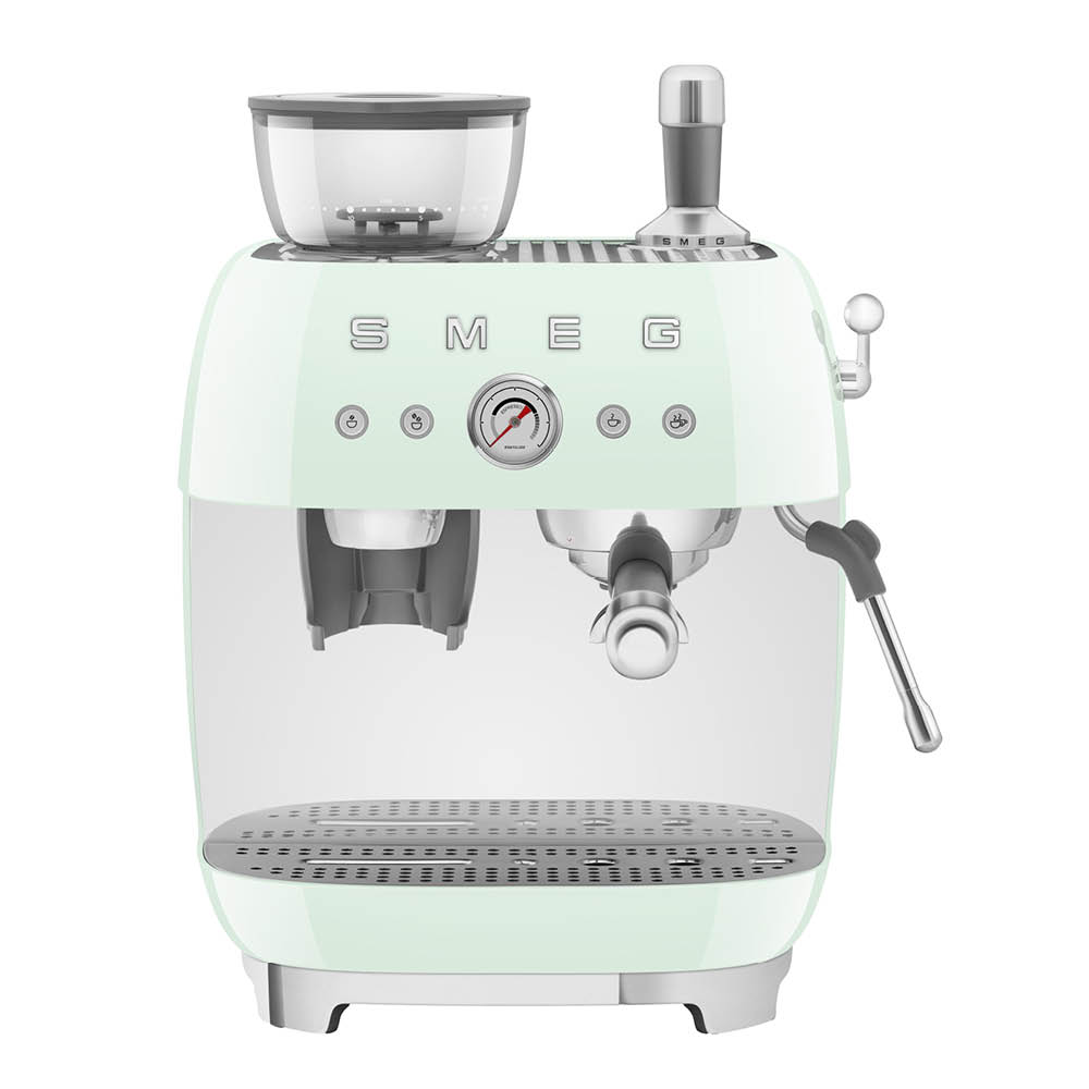 Smeg - Smeg Manuaalinen Espressokone kahvimyllyllä EGF03 Pastellinvihreä