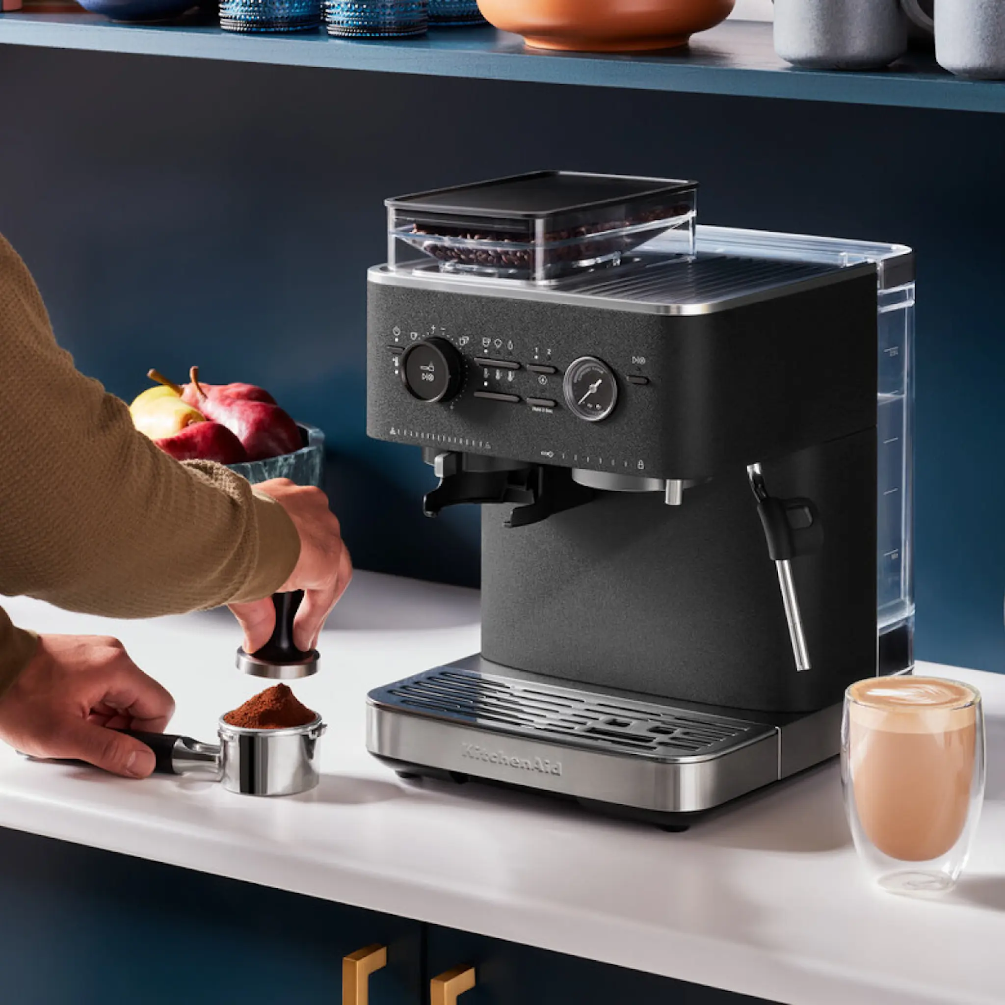 KitchenAid Espressomaskin med kvarn halvautomatisk 5KES6551 cast iron black