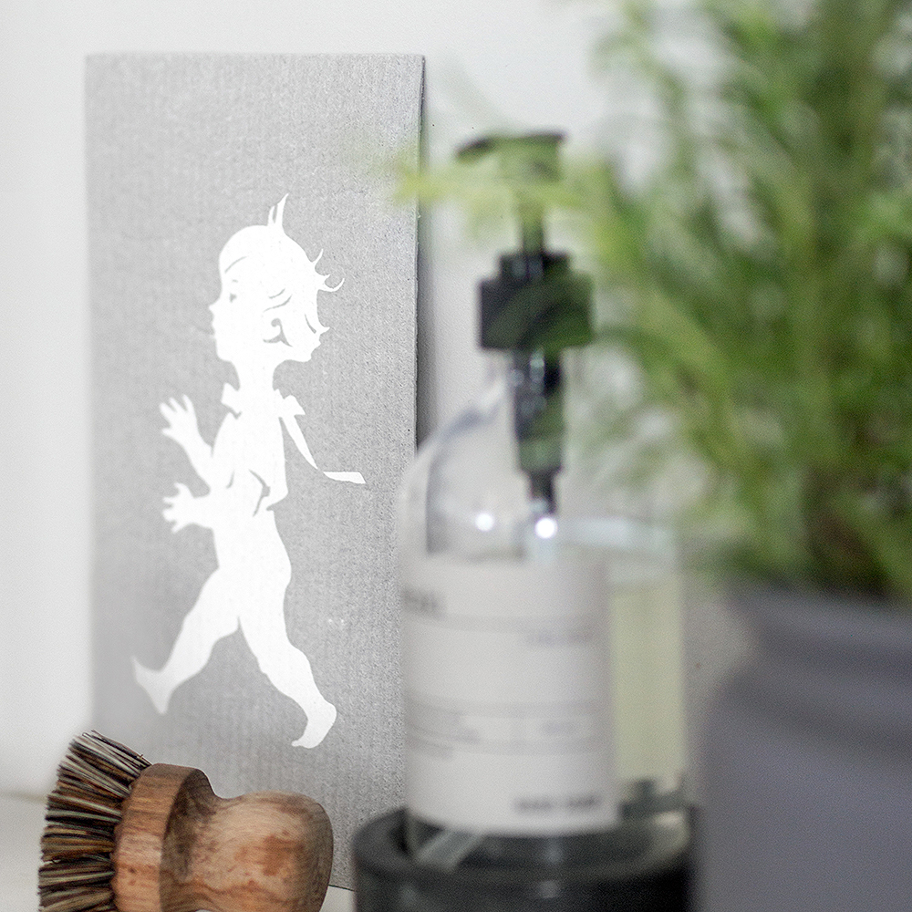 SOLSTICKAN Oppvaskklut 2 stk grå