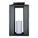 Lykta med LED-blockljus 20x25 cm svart