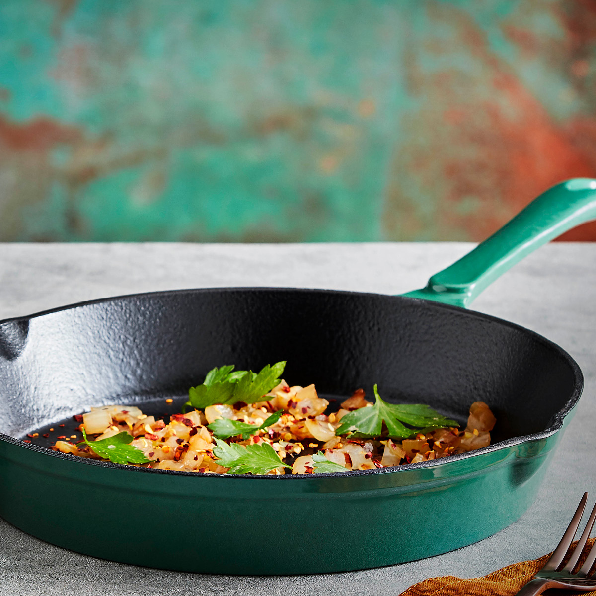 Barbary&Oak Stekpanna Gjutjärn rund 26 cm 1 L Grön
