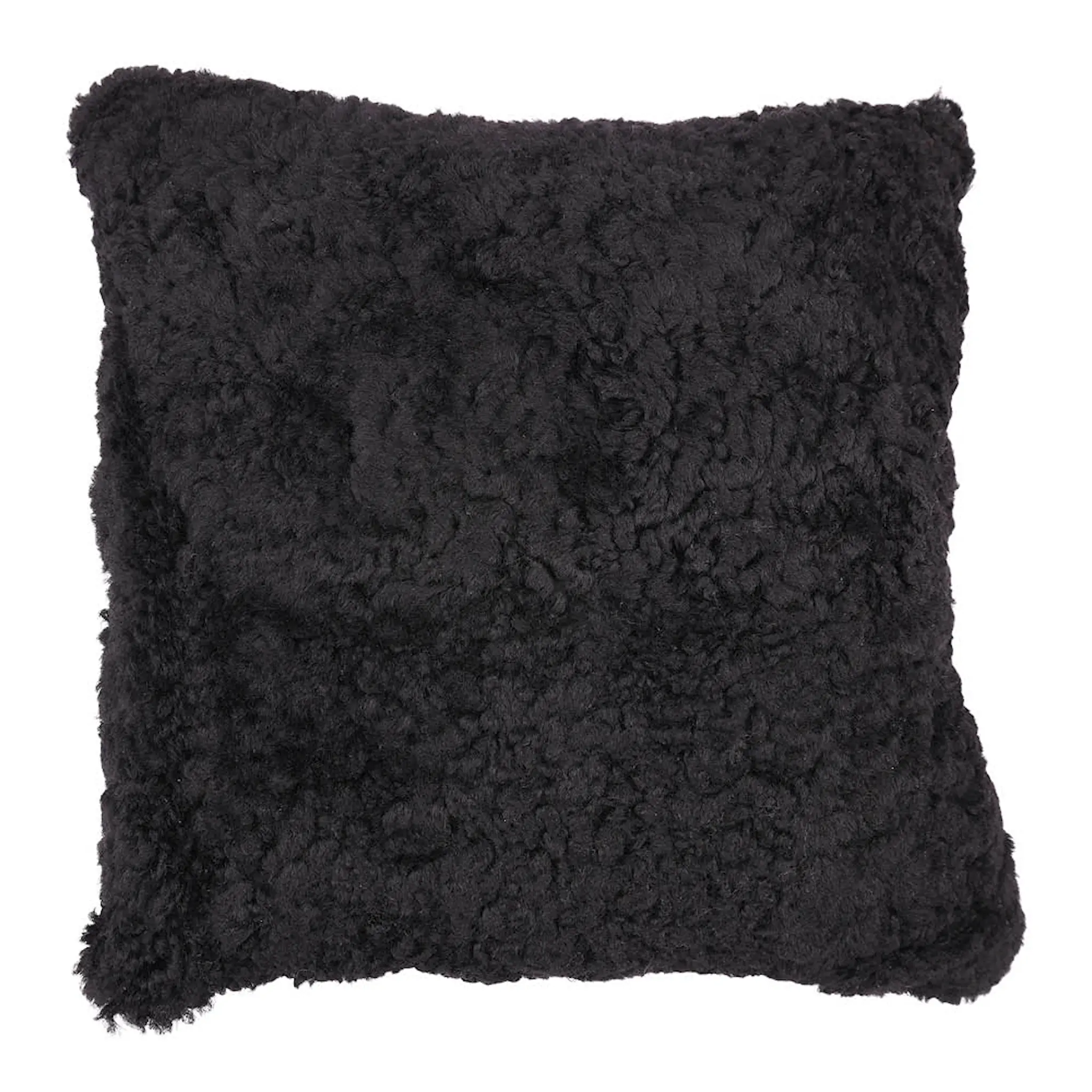 Natures Collection Kudde New Zealand fårskinn kort ull 40x40 cm black