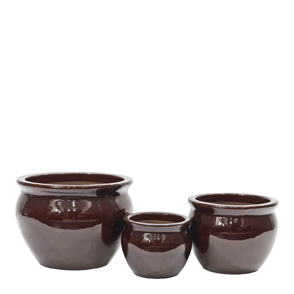 Blanka Kukkaruukku 17/23/29 cm 3 kpl Tummanruskea