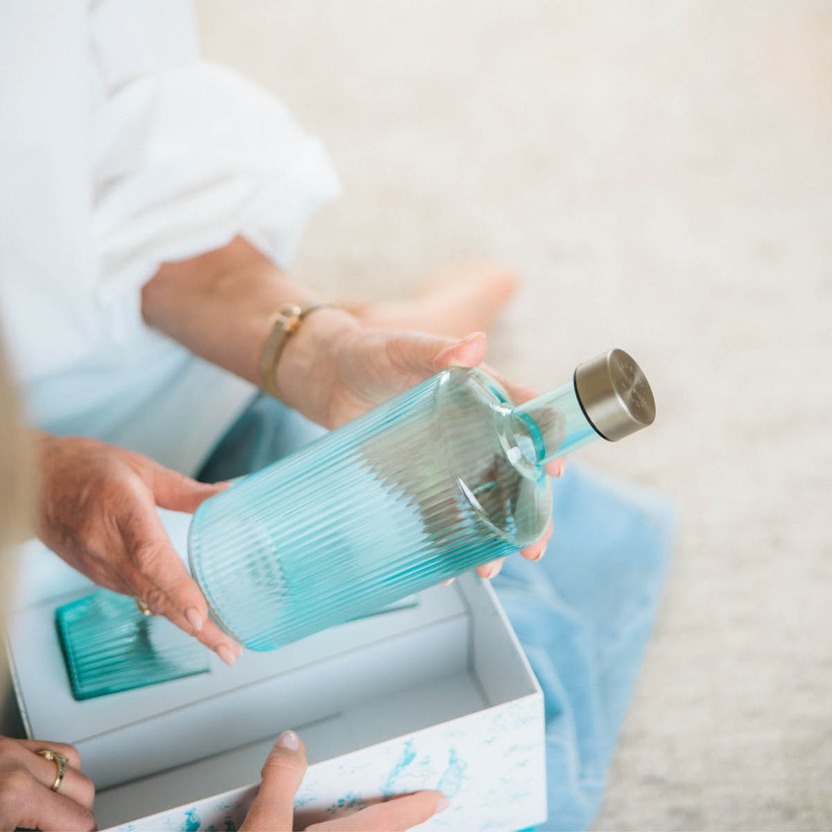 Paveau Ribbed Elegance Juomalasi Lucky 25 cl Turkoosi