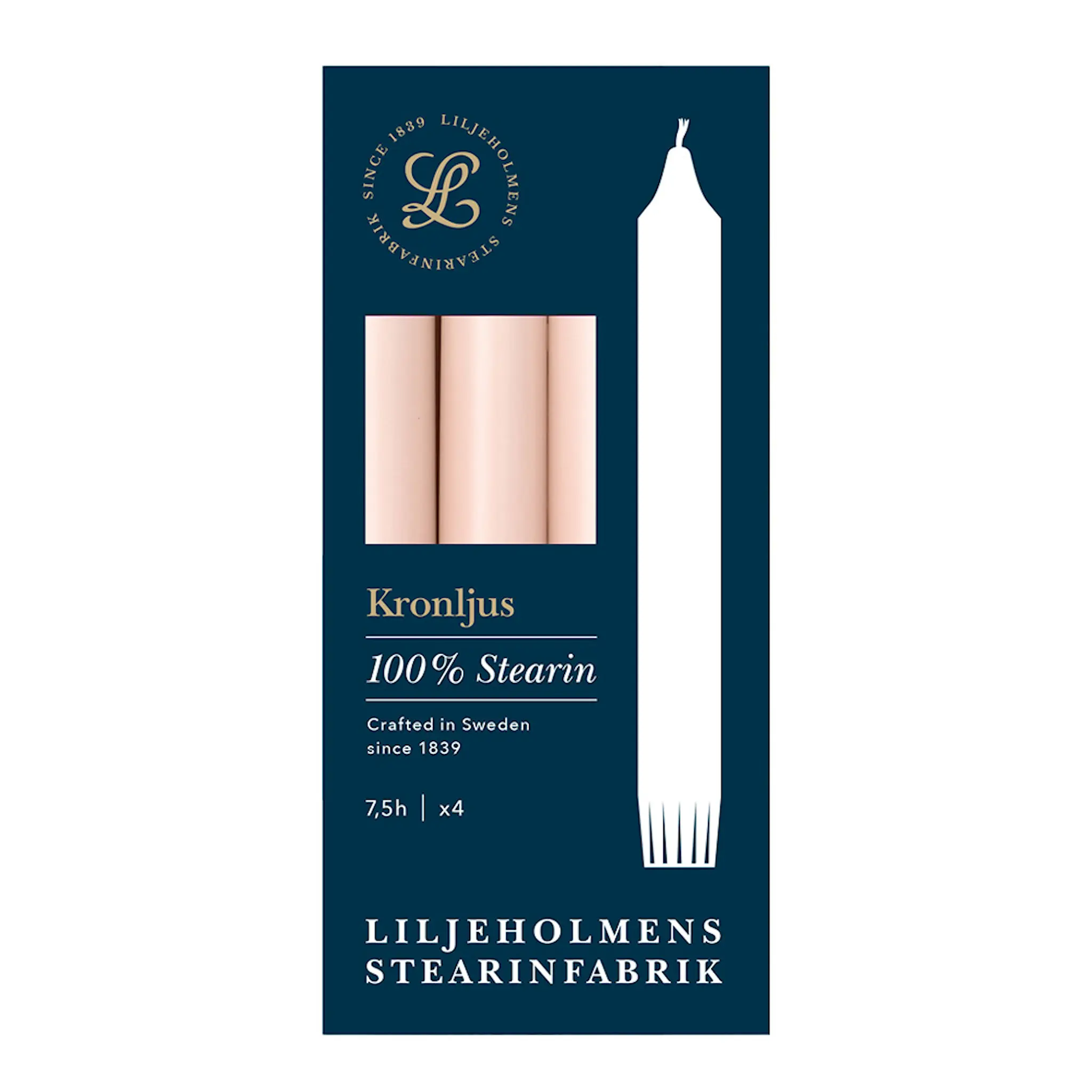 Liljeholmens Kronljus 20,7 cm 4-pack dimrosa