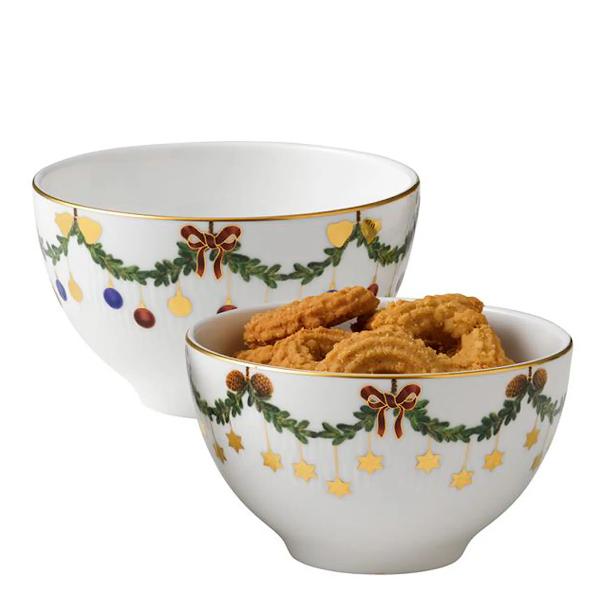 Royal Copenhagen Star Fluted Christmas Skål 30 cl 2-pack