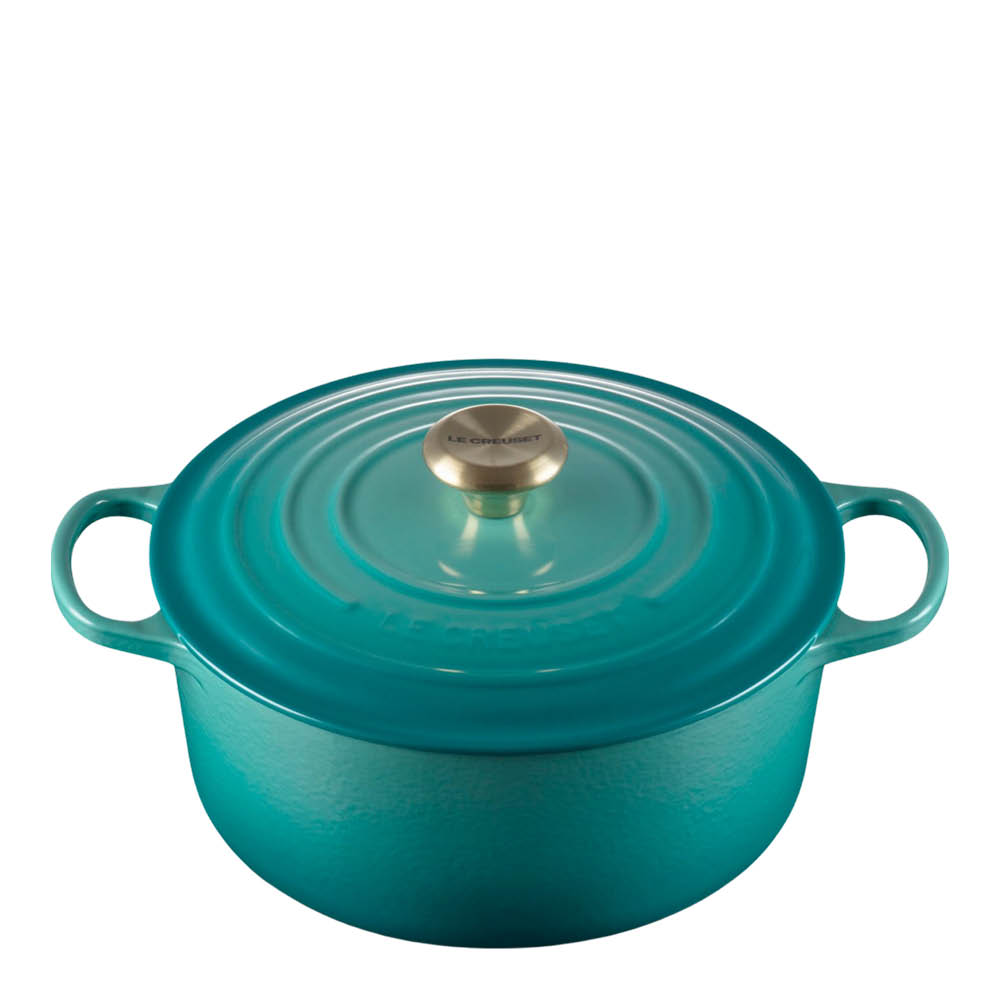 Le Creuset - Signature Valurautapata pyöreä 26 cm 5,3 L Bleu Riviera