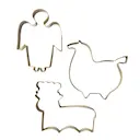 Pepparkaksform 17x18,5x2,5 cm 3-pack Guldmetall
