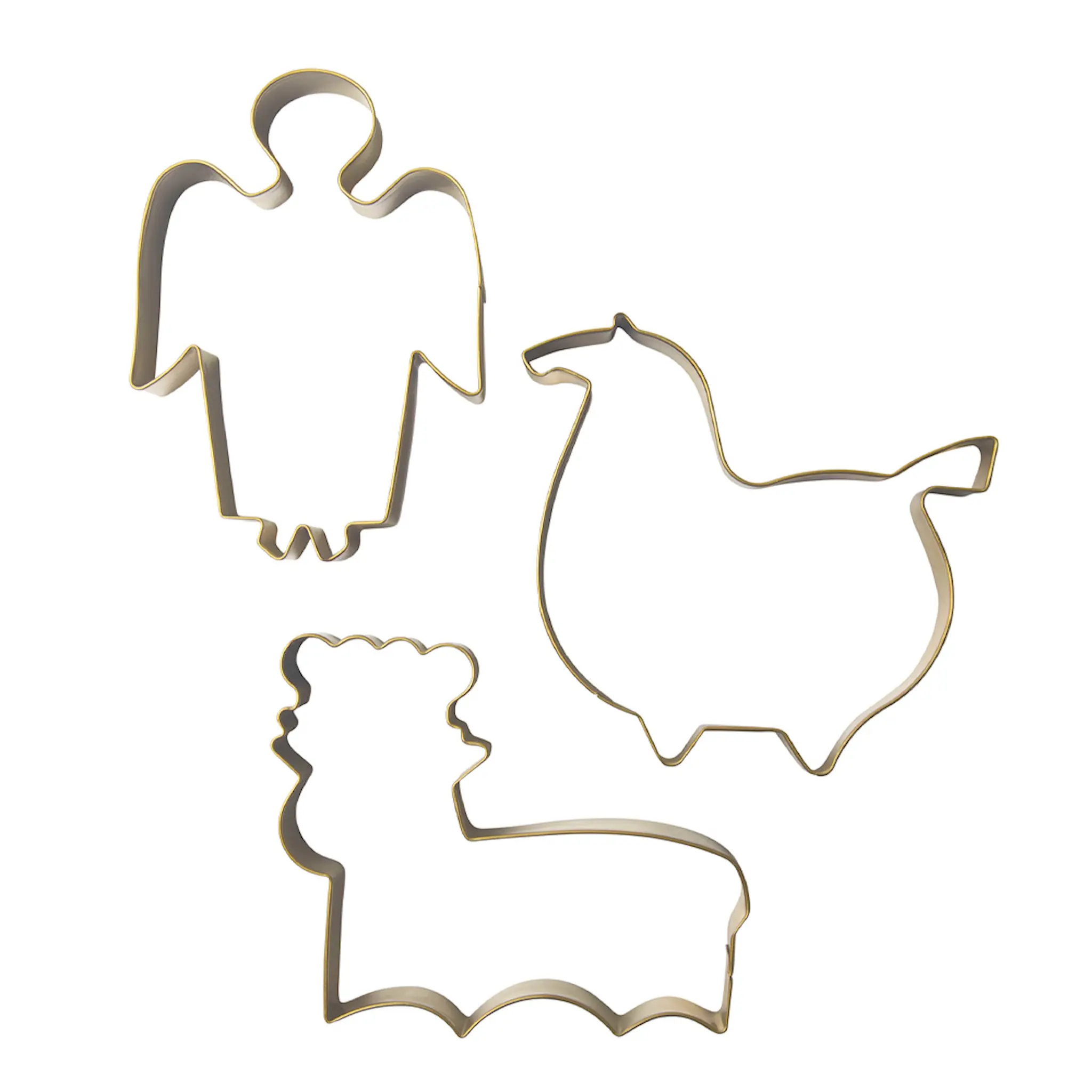 Pluto Pepparkaksform 17x18,5x2,5 cm 3-pack Guldmetall