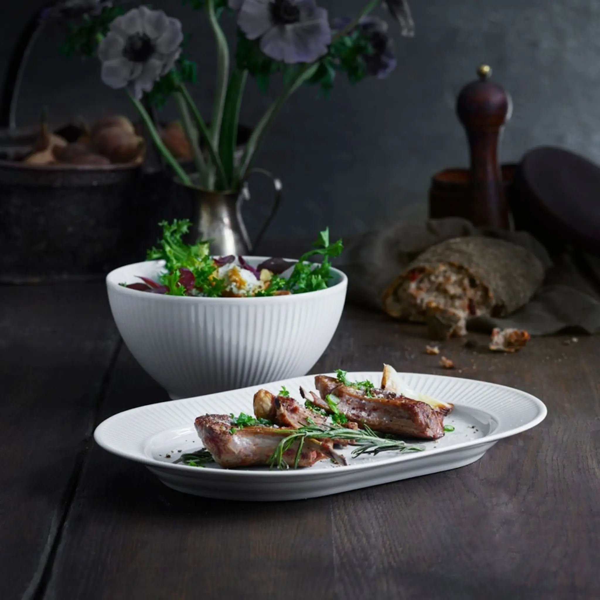 Pillivuyt Plissé Kulho 20 cm 1,65L Valkoinen